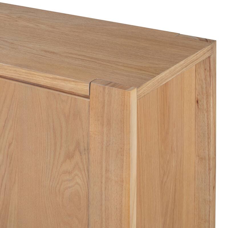 Retro 4-Door Sideboard with Distressed and Adjustable Shelves