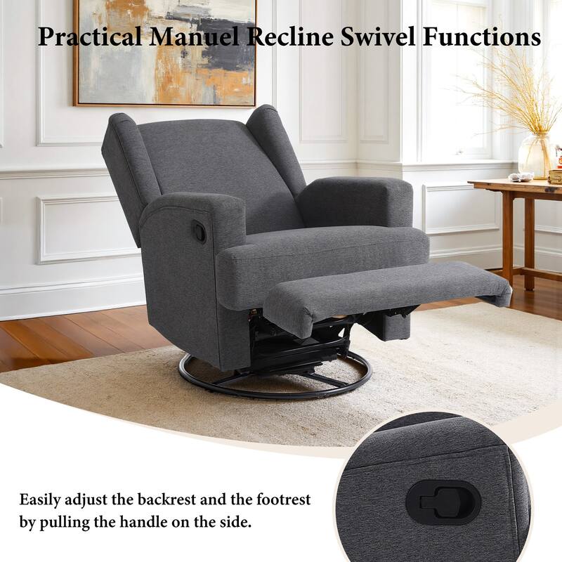 31'' W Manual Glider Swivel Glider Rocker Recliner Nursery Set of 2