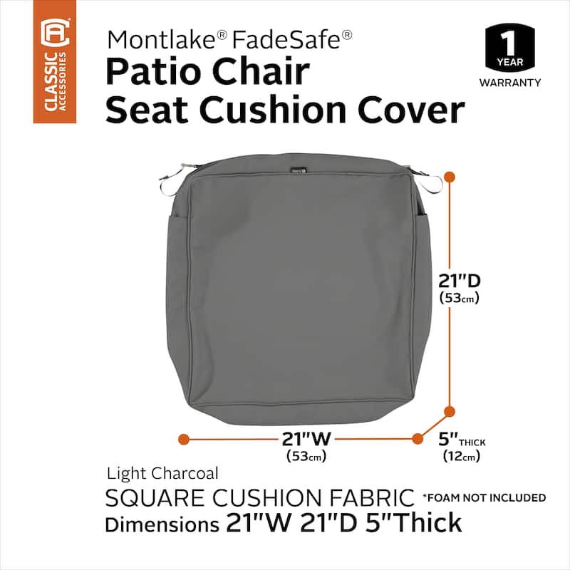 Montlake FadeSafe Square Patio Lounge Seat Cushion Slip Cover