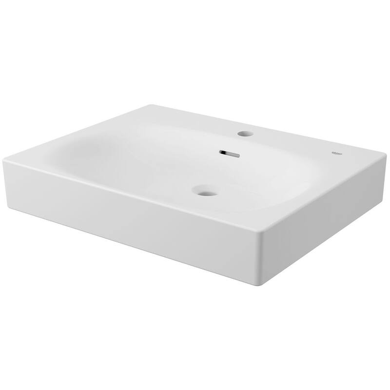Grohe Eurocube Wall Mount 24" Bathroom Sink with 1 Faucet Hole