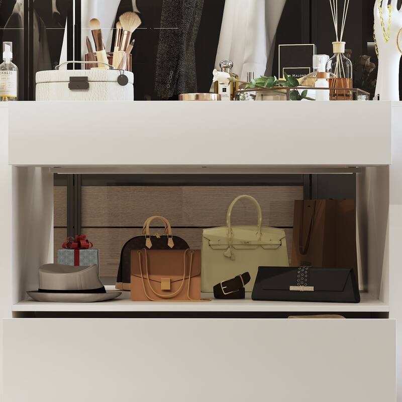 Multi-Functional Dressing Room Storage Island with Ample Drawer Space