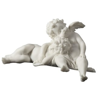 6.5 inches L White Sleeping Cherubs made of Resin - Bed Bath