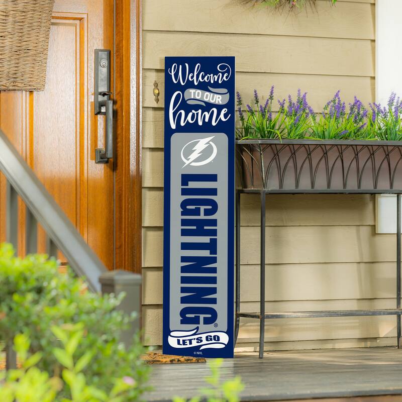 47" Double Sided Seasonal Porch Leaner, Tampa Bay Lightning - 47" x 11.25"