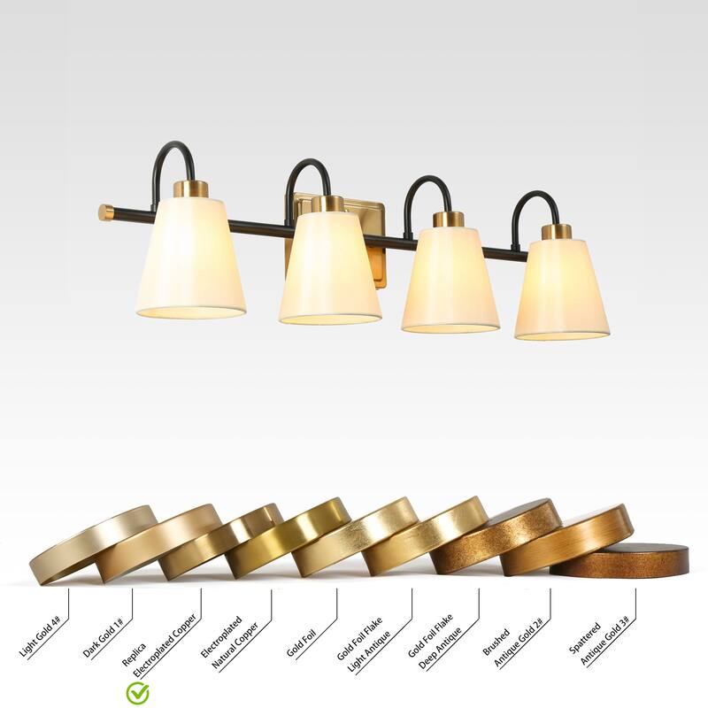 Barr Mid-century Modern 4-Light Bathroom Vanity Light Fabric Wall Sconce