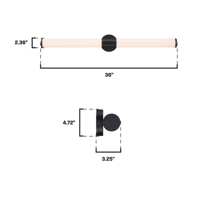 Westinghouse Lighting Clarksboro LED Indoor Wall Fixture Selectable, Matte Black Finish, Frosted Acrylic Shade