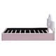 preview thumbnail 11 of 9, Full Size Upholstered Platform Bed with LED Headboard - Pink