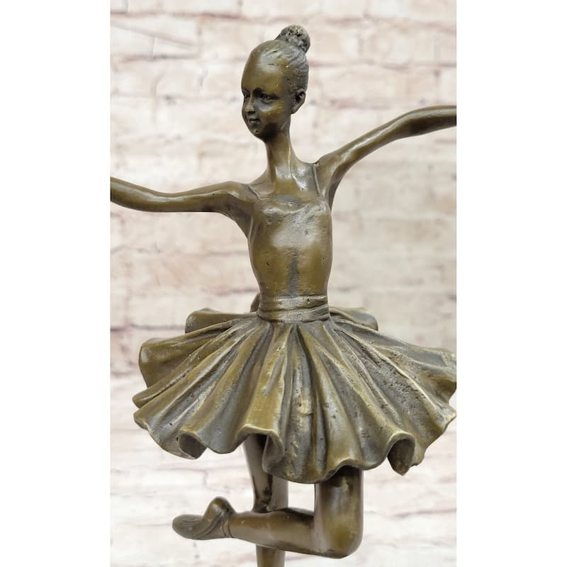 Hot Cast Bronze Ballerina Ballet Dancer Girl Sculpture By Milo On Marble Base