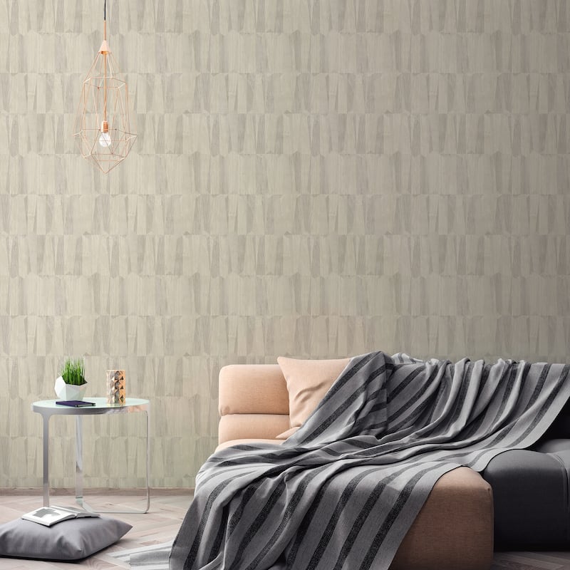 Galerie Wallcoverings Fusion Collection Geo Point Wood Effect Non-woven Matte Wallpaper Roll