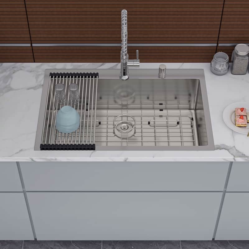 Drop-in Single Bowl Stainless Steel Kitchen Sink