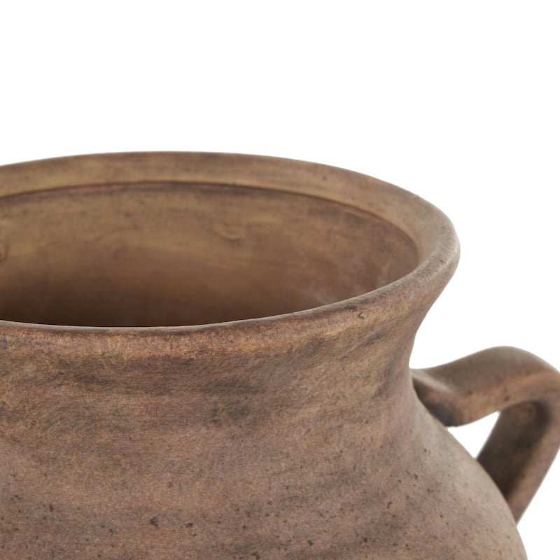 Ceramic Antique Style Textured Vase with Handles - Copper or White - Roche River Decor