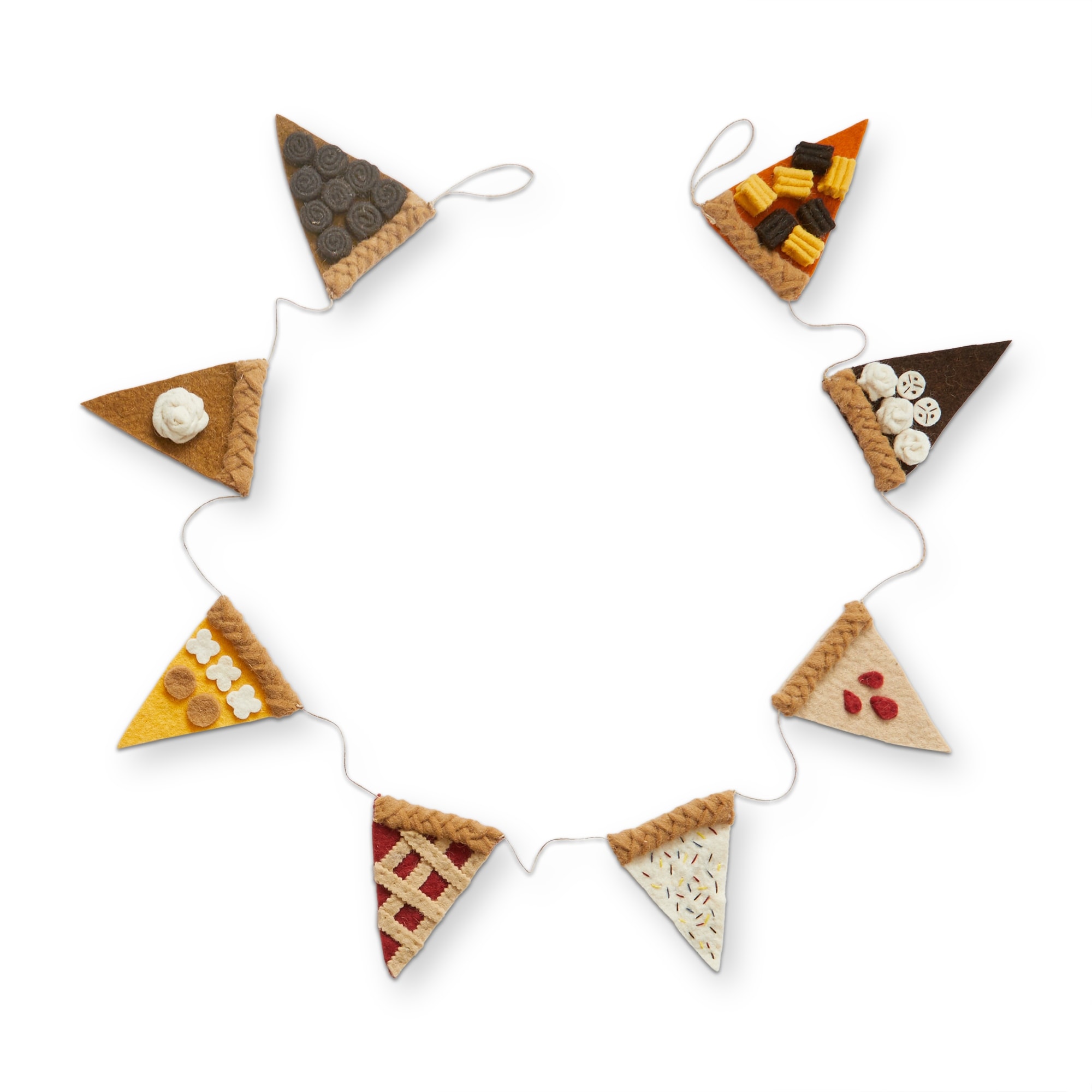 Fall Pie Slices Wool Felt Garland Multi 72in Holiday Decor