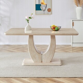 Modern Minimalist Luxury MDF Rectangular Dining Table - Bed Bath ...