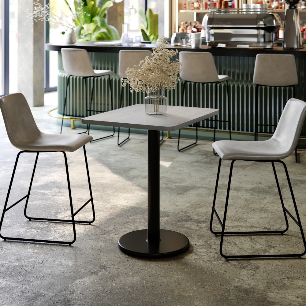 24'' x 30'' Rectangular Laminate Table Top with 18'' Round Table Height Base - 24"W x 30"D x 31.125"H