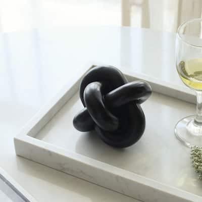 Minyoro Black Resin Chain Knot Sculpture