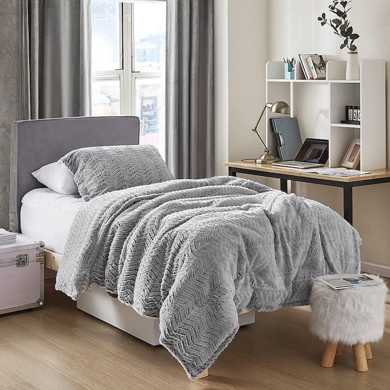 Peak of Cozy® - Coma Inducer® Oversized Comforter Set - Chevron Frosted Espresso - Twin XL