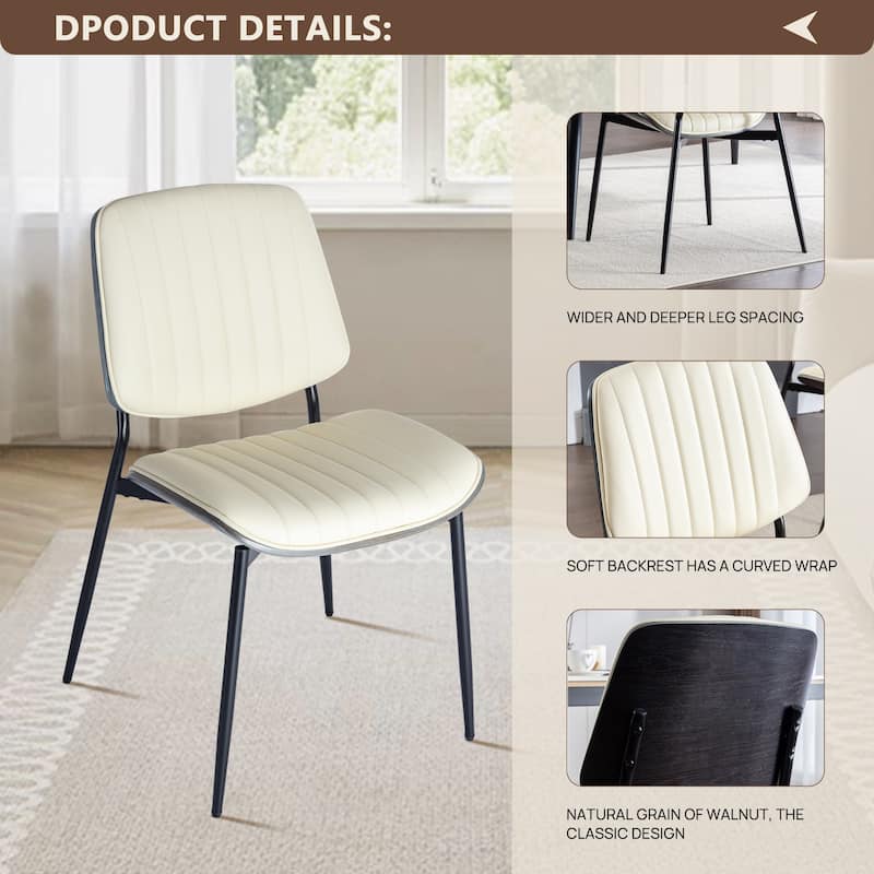 Mid Century Modern Retro Leather Dining Chair with Bentwood (Set of 4)
