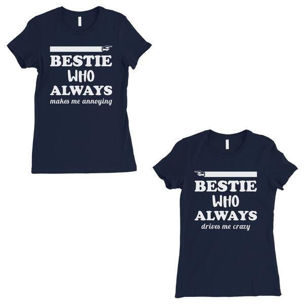Shop Bestie Always Womens Navy Bff Matching T Shirts Funny
