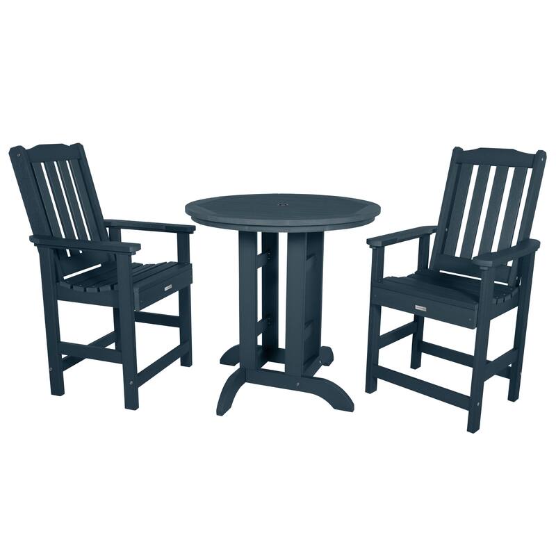 Lehigh 3-piece Counter Height Outdoor Dining Set - 36" Round Table - Federal Blue