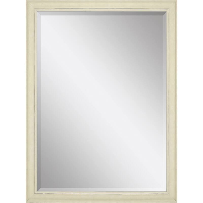 HomeRoots 40" White Solid Wood Framed Accent Mirror - 28.00 in. x 40.00 in. x 2.00 in.