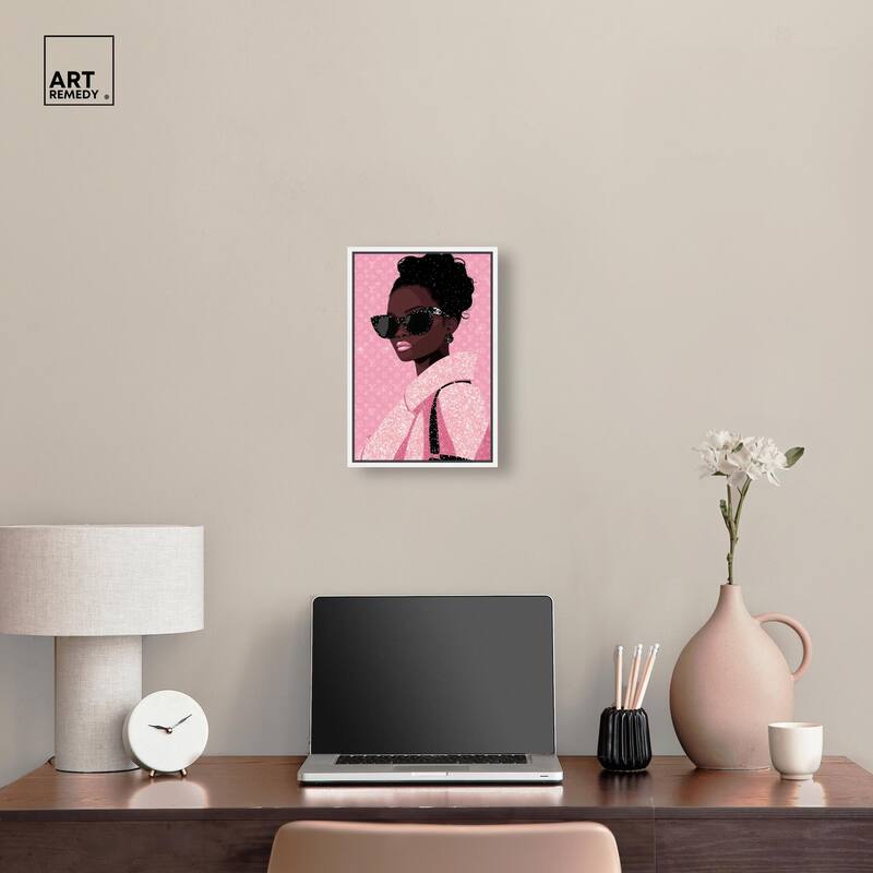 Pink Luxury Woman Canvas by Art Remedy