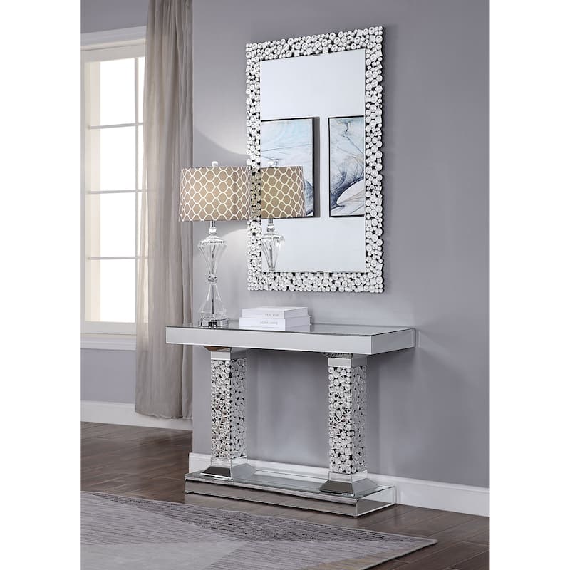 Lachina Glam Mirrored & Faux Gems Console Table