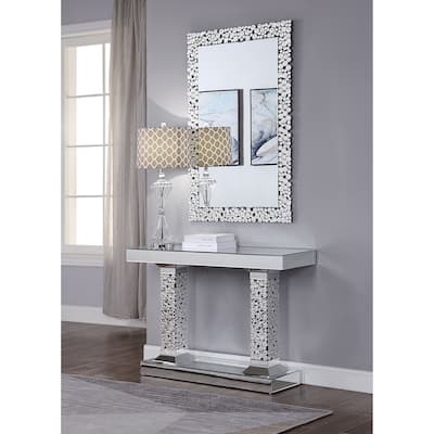 Lachina Glam Mirrored & Faux Gems Console Table