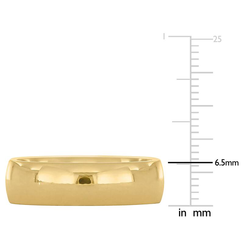 Miadora Mens 6.5 mm Polished Finish Comfort Fit Wedding Band in 14k Yellow Gold