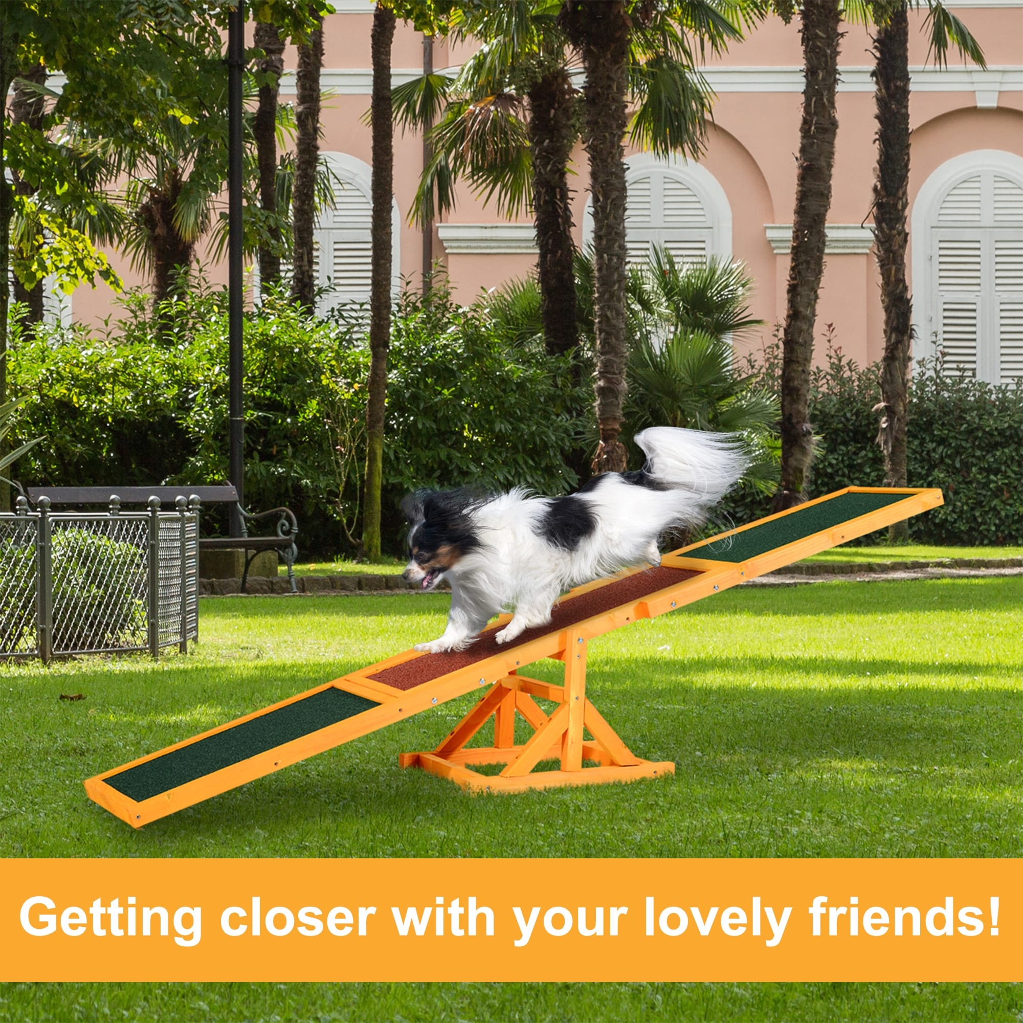 PawHut Wooden Dog Agility Seesaw for Training and Exercise Platform Equipment Run Game Toy Weather Resistant Pet Supplies Bed Bath Beyond 33899986