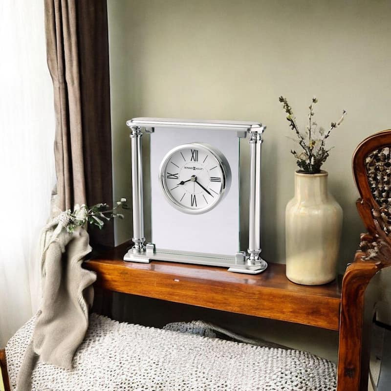 Howard Miller Ambassador Tabletop Clock - Silver-White
