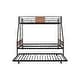 preview thumbnail 8 of 23, Modern Heavy-duty Sturdy Metal Twin over Full Bunk Bed with Trundle Bed, Safety Guardrail and Wooden Decoration