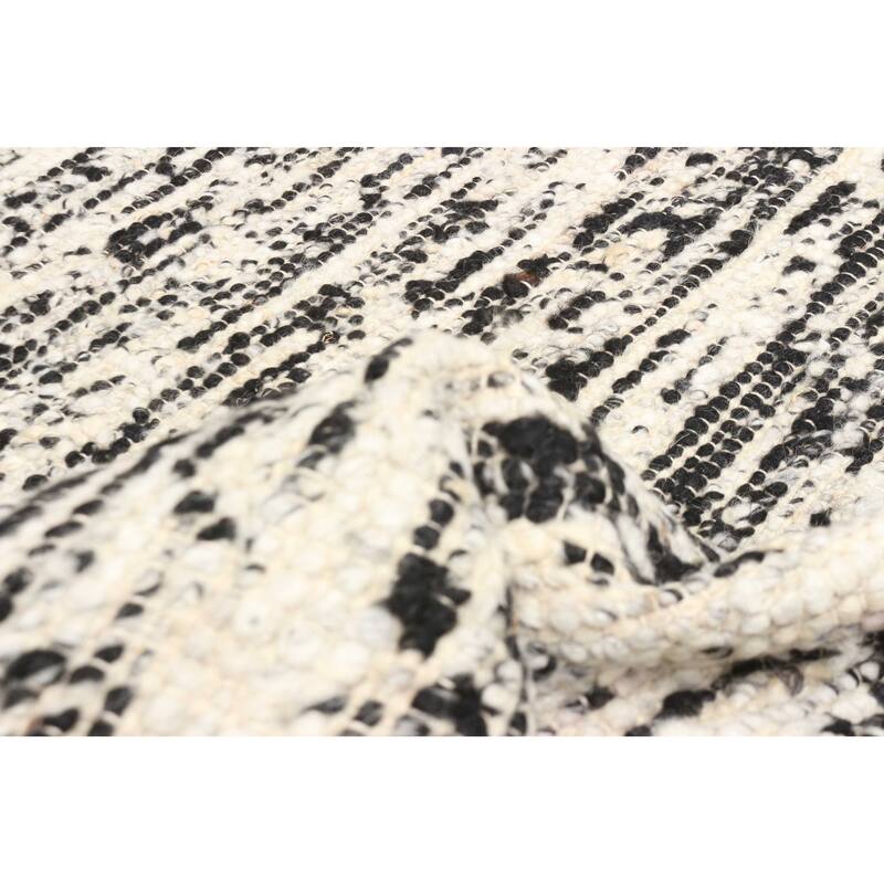 ECARPETGALLERY Braid weave Sienna Black Wool Rug - 6'1 x 9'0