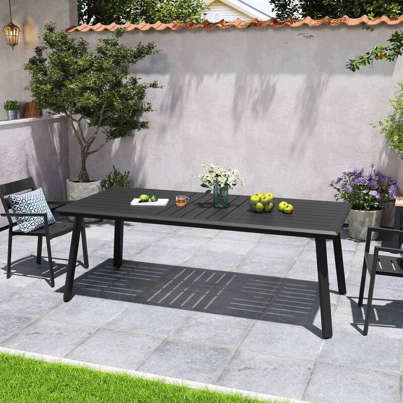 Outdoor Aluminum Dining Table with Umbrella Hole