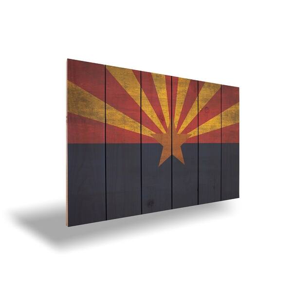 Shop Arizona State Flag On Wood Indoor And Outdoor Safe Wall Decor Overstock 31708486