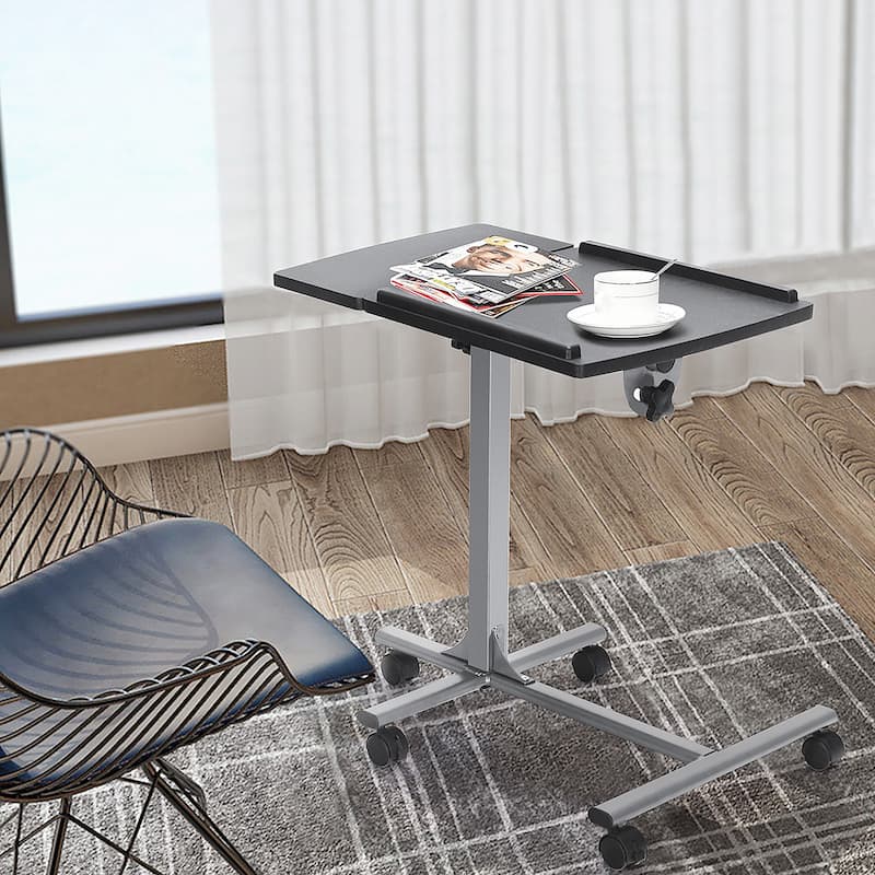 Rolling Laptop Desk Cart Notebook Desk Stand Height Angle Adjustable