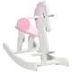 preview thumbnail 1 of 3, Toddler-Friendly Pink Rocking Horse with Backrest, Pedals, and Handles for Ages 1-3, Space-Saving Design Pink