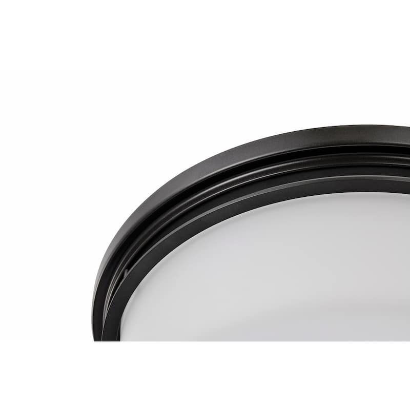 Warren - 15 Inch Flush Mount - Gun Metal with Satin White Glass - Gun Metal
