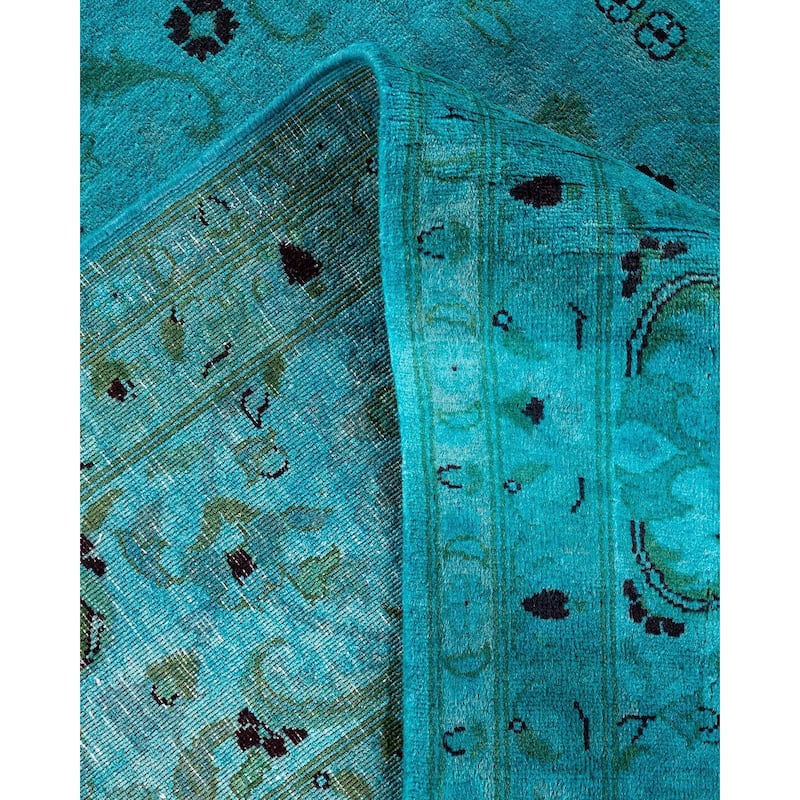 Fine Vibrance, One-of-a-Kind Hand-Knotted Area Rug - Blue, 9' 2" x 12' 5" - 9' 2" x 12' 5"