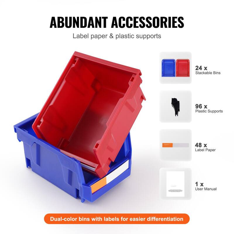 Stackable Storage Bins with Labels, Containers for Closet and Pantry Organization