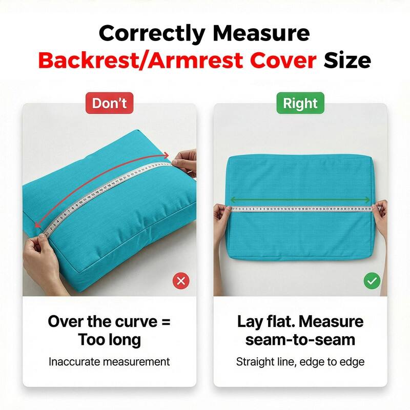 FINCATI 27" × 27" Sectional Cushion Slipcover, Outdoor Cushion Replacement Cover, Patio Seat Cover 27 Inches (COVER ONLY!)