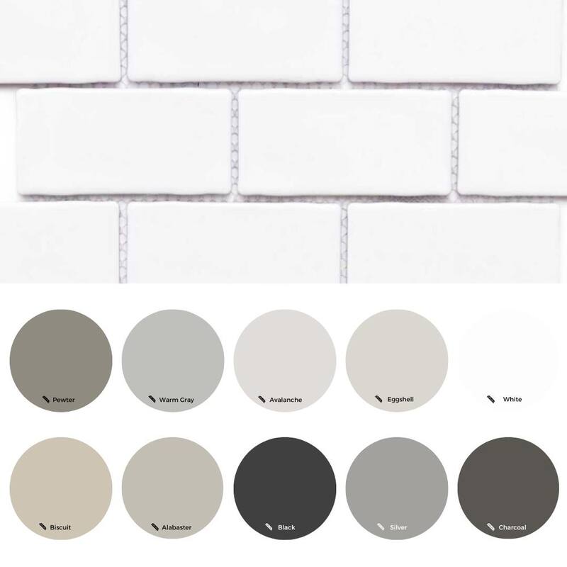 Metro 12x11 White Brick Porcelain Mosaic Backsplash Wall Tile