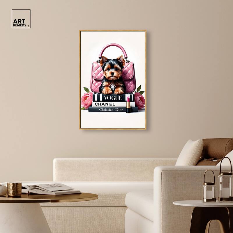 Fashionable Yorkie Canvas by Art Remedy