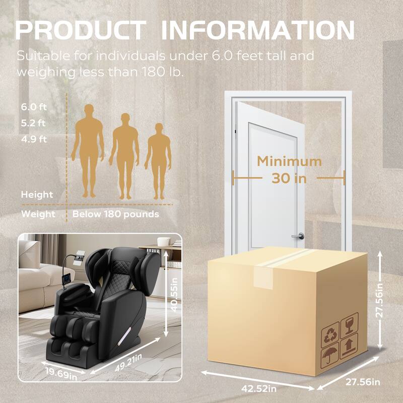 Massage Chair Recliner with Zero Gravity with Full Body Air Pressure