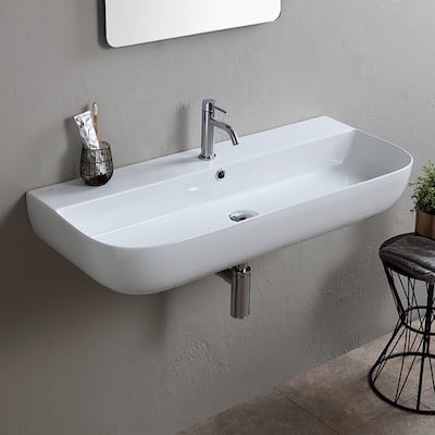 Nameeks Scarabeo 1813-One Hole Glam 37-3/8" Rectangular Ceramic Wall