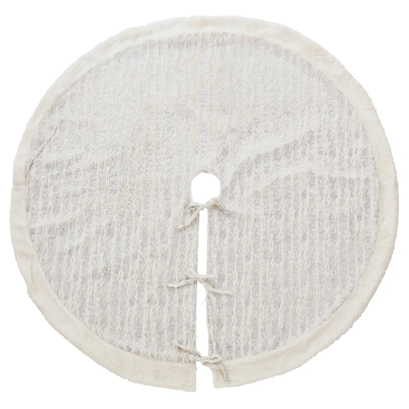 Enchanted Frost Foil Print Faux Fur Tree Skirt