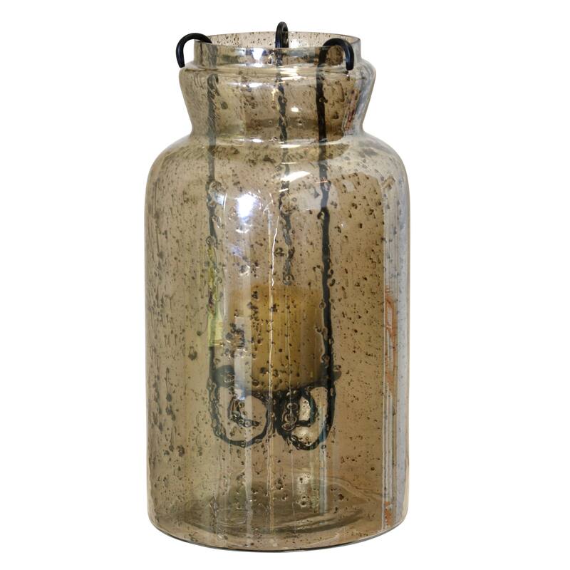 StyleCraft Eli - Seeded Candleholder with Metal Insert - 8" x 8" x 15"