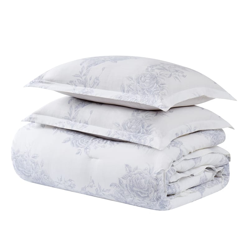 Shabby Chic Toile Bouquet Comforter Set