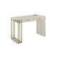 preview thumbnail 1 of 3, Contemporary Style Tyeid Built-in USB Port Writing Desk, Antique White & Gold Finish, with 2 Storage Drawers & Metal Foot Antique White