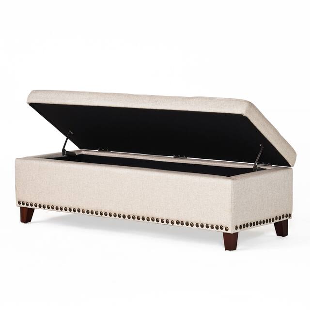 Gavin Tufted Fabric Storage Bench by Christopher Knight Home