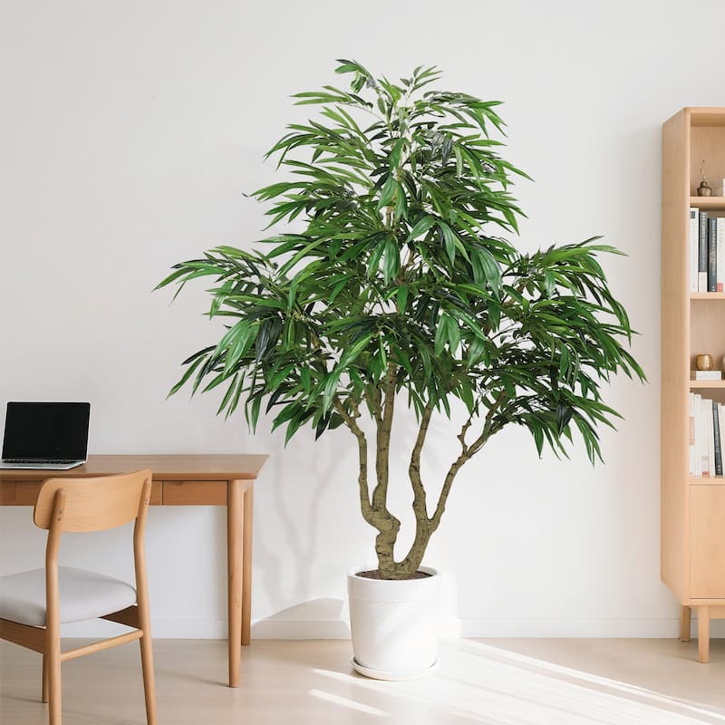 7FT Artificial willow Tree, Indoor Faux slik Greenery Plant for Home, Apartment, or Office Decoration, 1pc/set