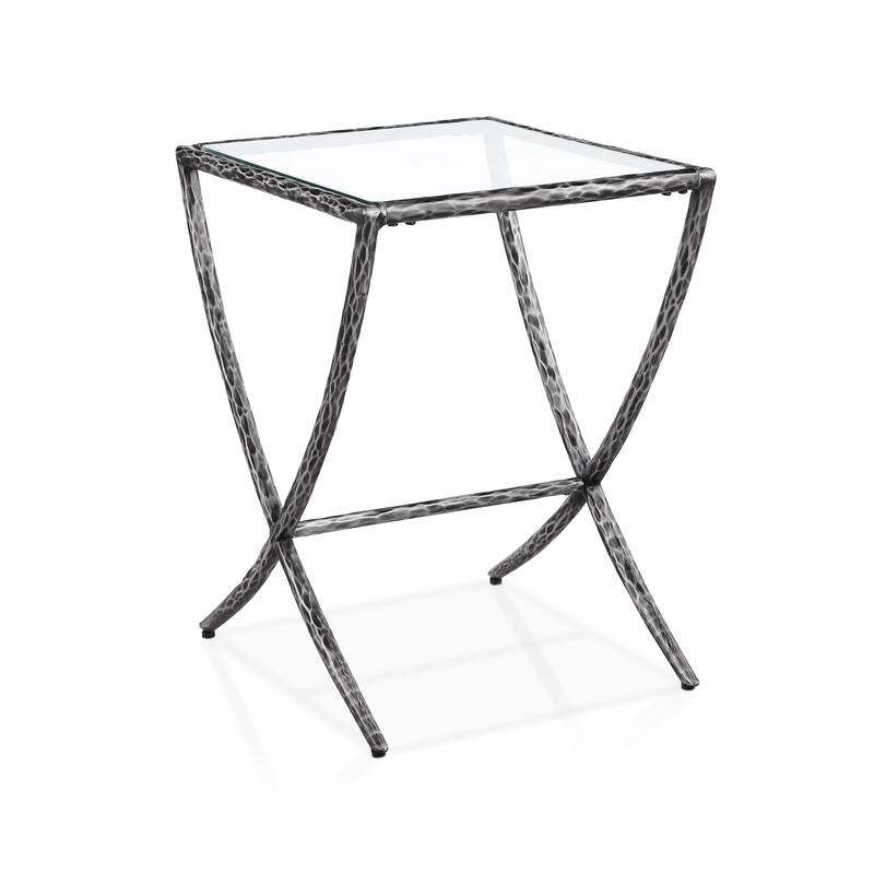 247 Shop At Home Lalia Modern Hammered Metal Accent Side Table